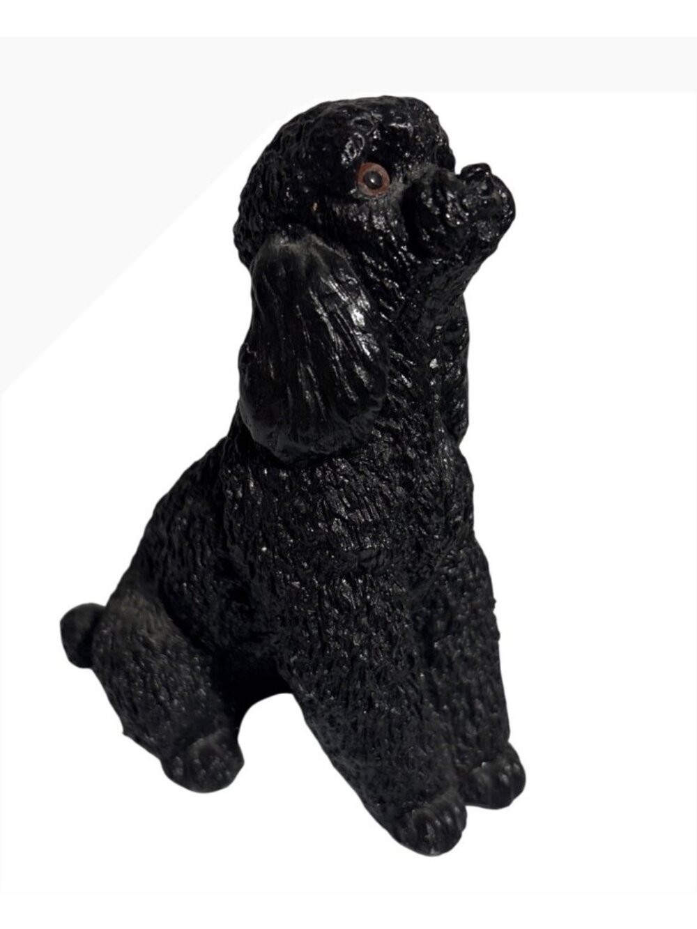 Stone Critters Black Poodle Figurine 4" Detailed Resin Dog Sculpture Glass Eyes